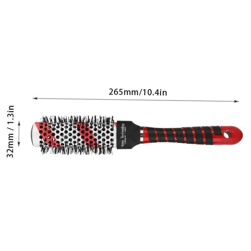 Round Hair Brush Ceramic High Temperature Resistance Nylon Material Bristle Hair Style Brush