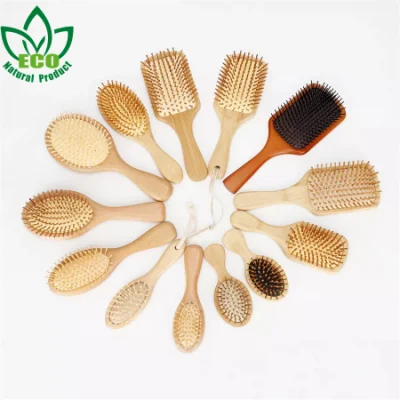 Neue Eco Hot Super Air Mädchen Männer Private Label Nass Anpassen Bambus Holz Anti Statische Paddel Massage Entwirren Haar Bürste